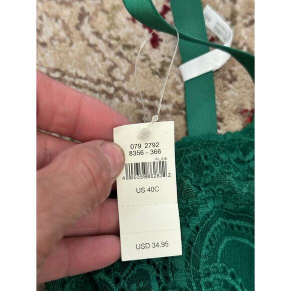 Aerie Women's Everglade Green Real Power Slumber Party Lace Unlined Bra Size 40C - Picture 6 of 8